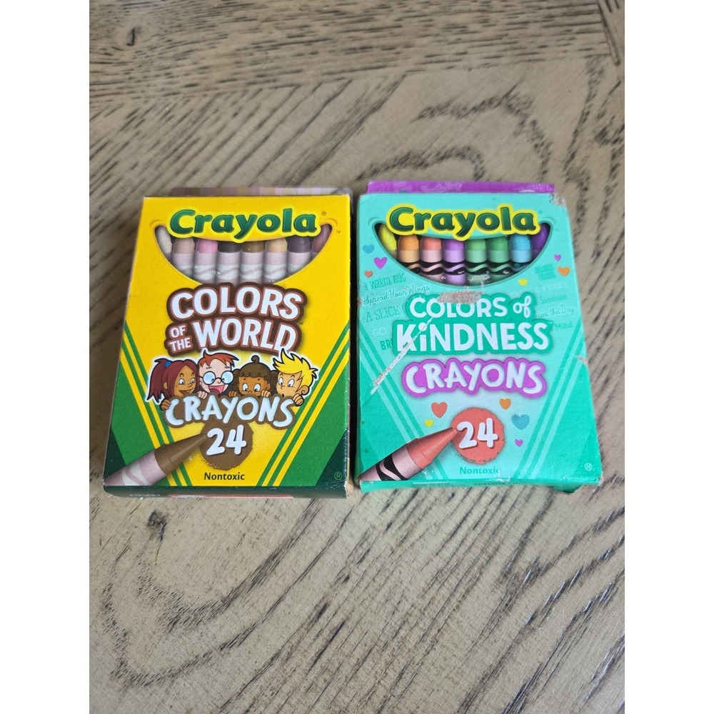 Crayola Crayons Lot  Of 2 Colors of Kindness & Colors of the World 24 Count New